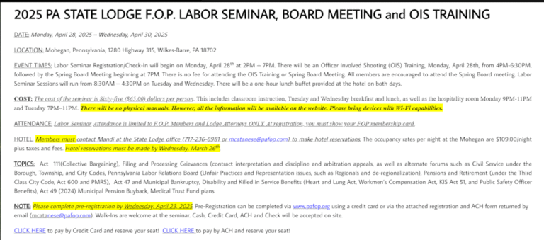2025 FOP Labor Seminar
